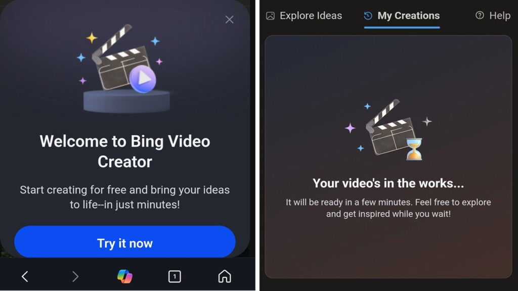 Using the Bing Video Creator.
