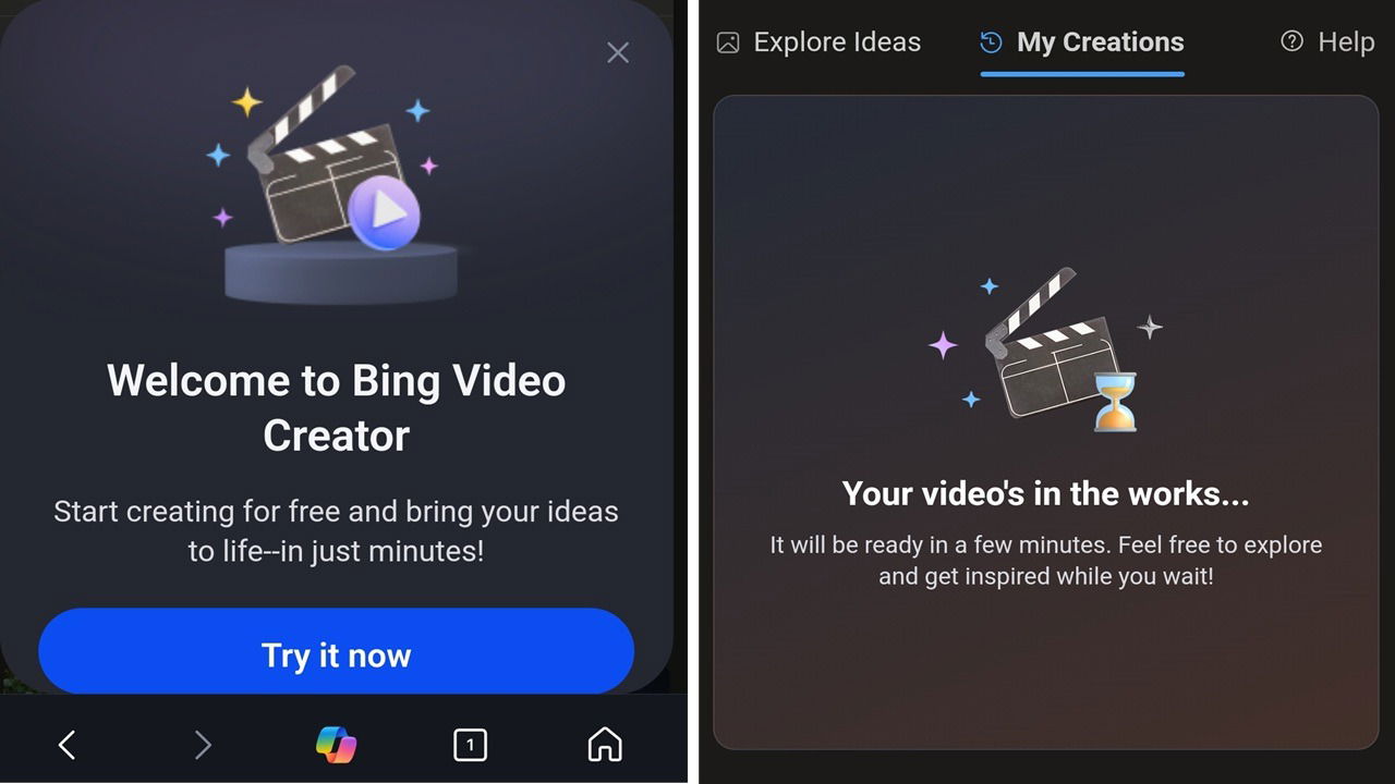 Using the Bing Video Creator.