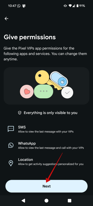 Donner des autorisations pour Pixel VIPS.