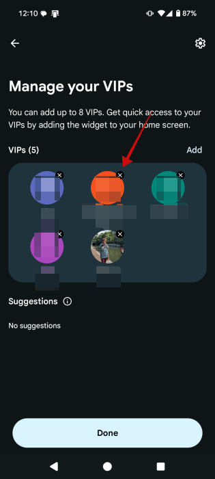 Suppression de Pixel VIP sur le téléphone Pixel.