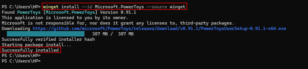 Installer PowerToys