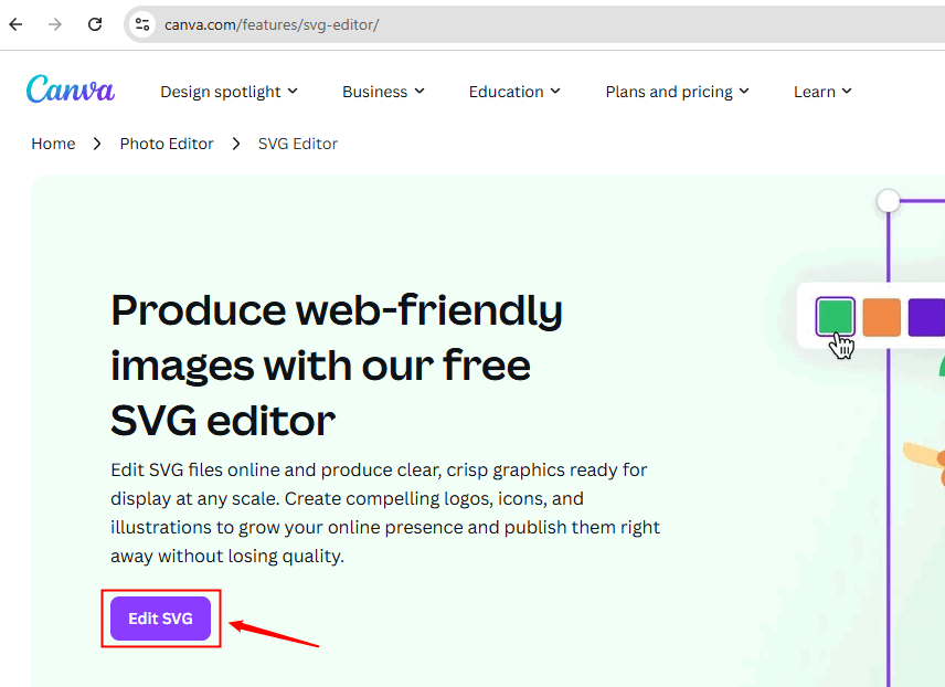 Modifier le fichier SVG dans l'éditeur d'image