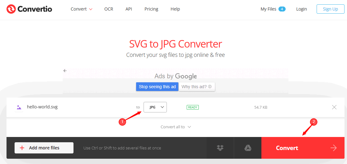 Convertir SVG en JPG