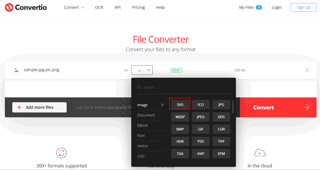 Convertir en svg