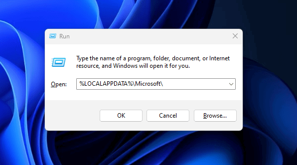 Entrer le chemin de données Microsoft
