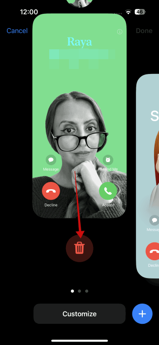 Suppression de l'affiche de contact sur iPhone.
