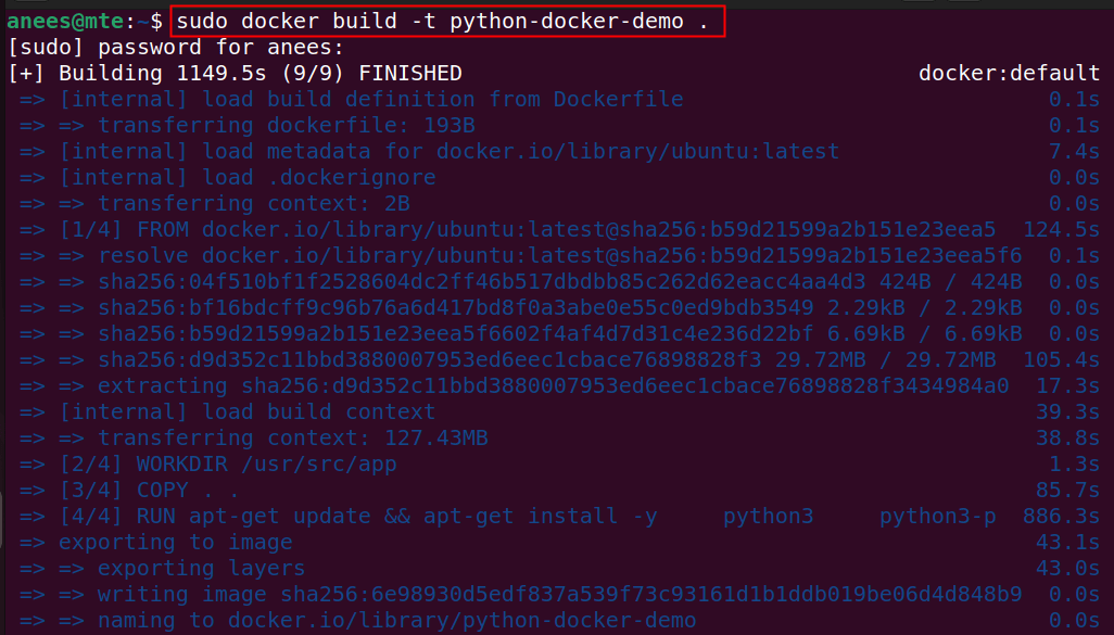 Construire l'image Docker