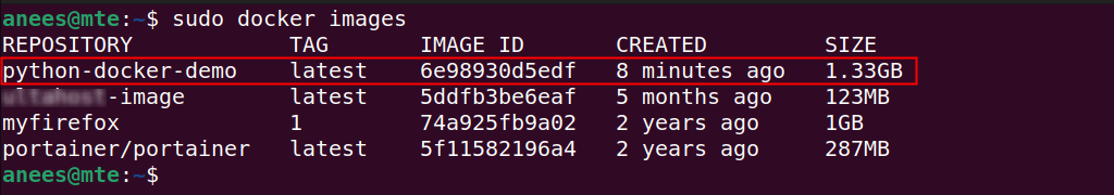 Vérifiez la création d'images Docker