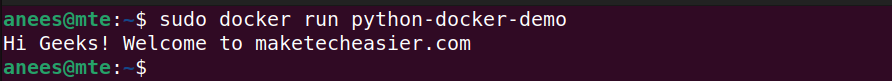 Exécutez l'image docker pour les tests