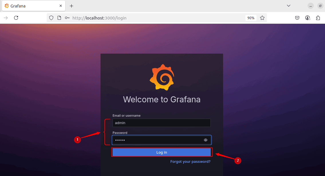 Connectez-vous à Garafana