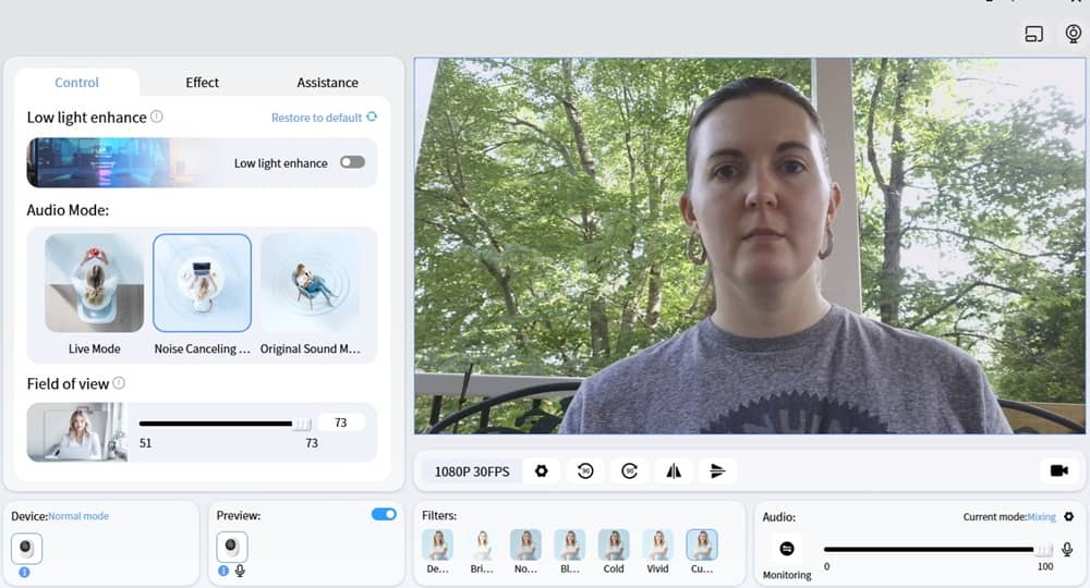 Détails à l'aide de la webcam à l'extérieur.