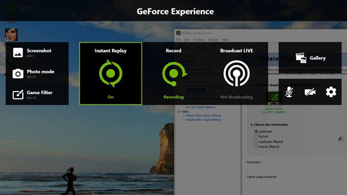 Prenez la capture d'écran Windows 10 Nvidia superposition
