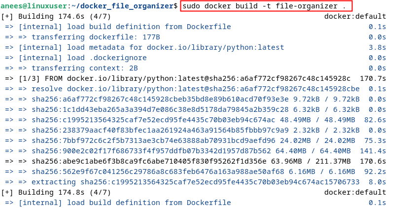 Construire l'image Docker
