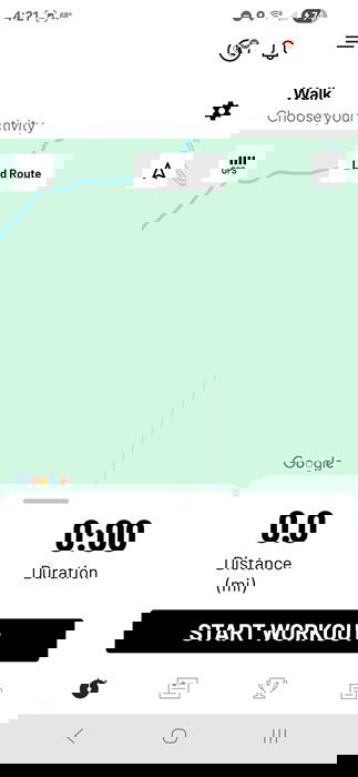 Création d'un nouvel itinéraire d'entraînement dans Map My Walk.