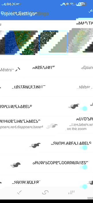Choisir les paramètres de mesure dans la mesure des terres GPS et le sondage.
