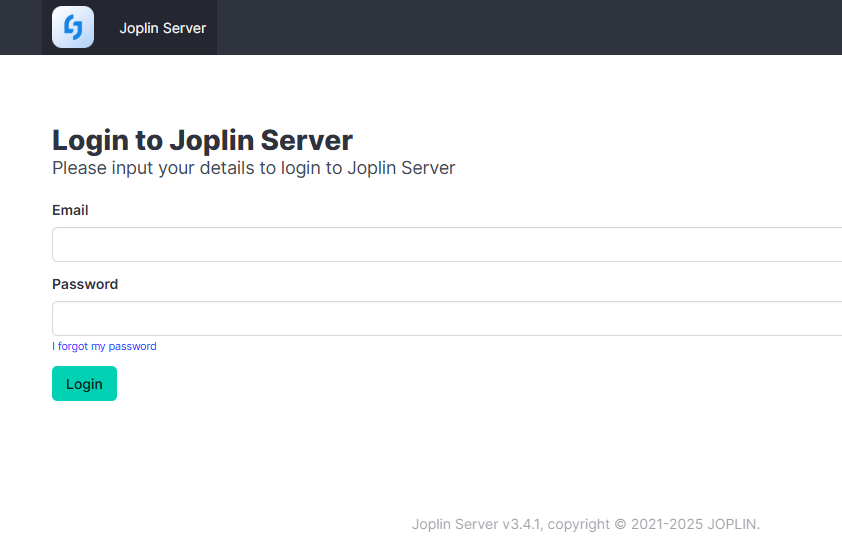 Inscrivez la page Joplin Server