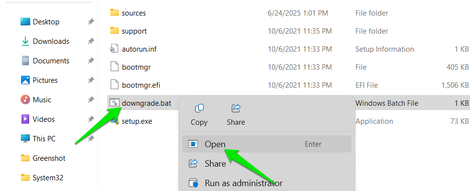 Ouverture du fichier de chauve-souris dans Windows