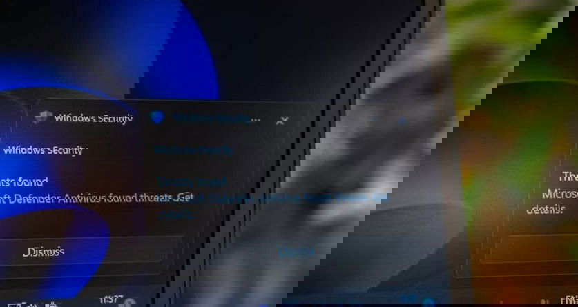 Avertissement de menace de Microsoft Defender.
