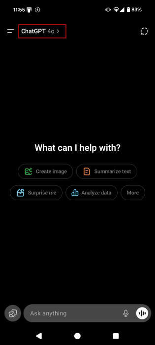 Discuter à nouveau avec Chatgpt 4o dans l'application Chatgpt.