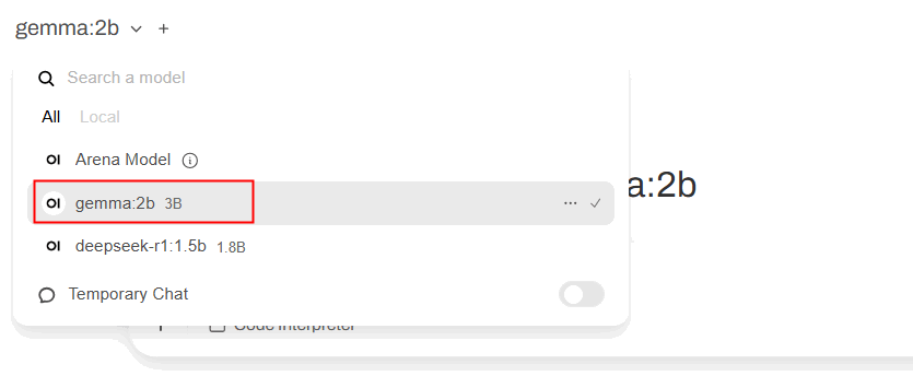 Sélectionner le modèle