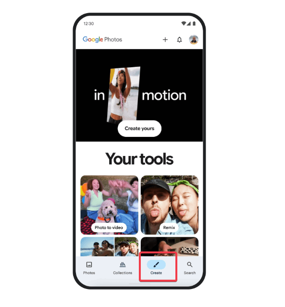 Créer des photos Google Tab