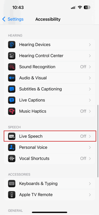 Discours en direct bascule sur iPhone sur