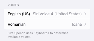 Sélection de la langue différente pour un discours en direct sur iPhone.