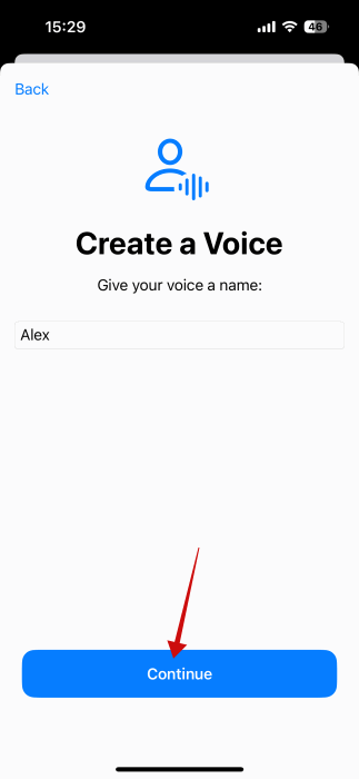 Nommer une voix personnelle sur iPhone.