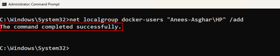 Ajoutez-vous en utilisant CMD