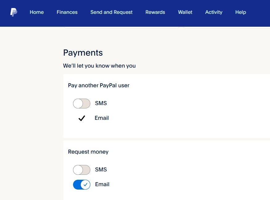 Configuration des notifications PayPal.