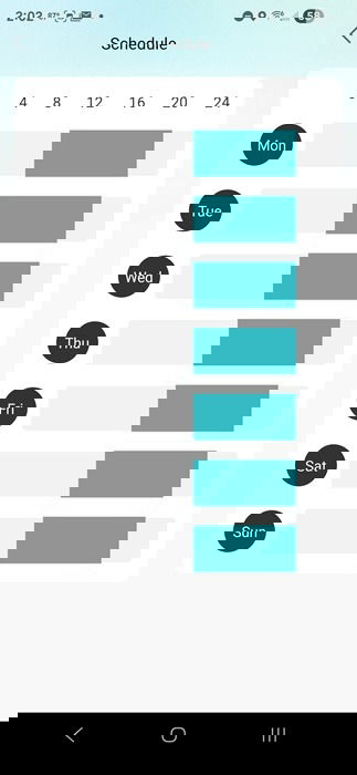 Définir un calendrier dans l'application de la tondeuse.