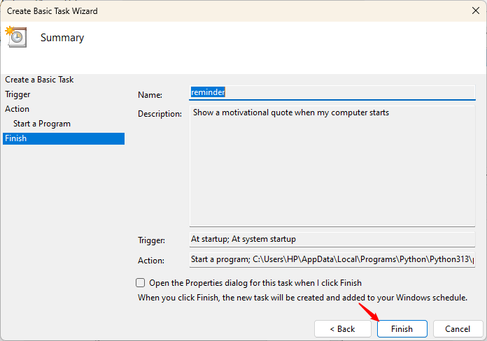 Passez en revue les paramètres