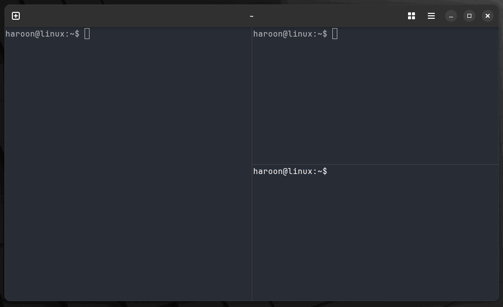 Terminal fantôme avec un onglet et un volet multiples