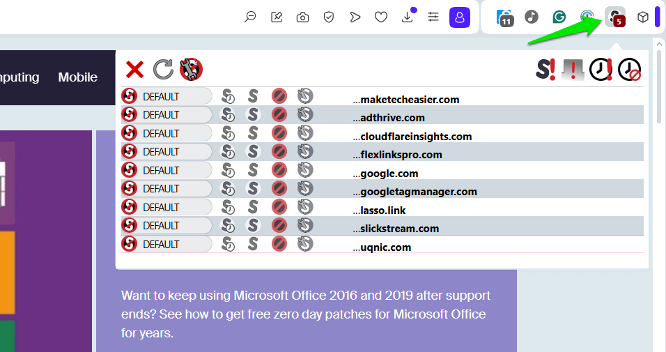 Extension noscript sur maketecheasier.com
