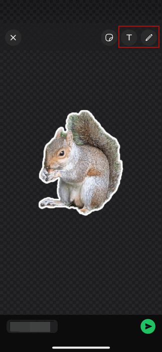 Appuyez sur l'édition pour l'autocollant créé sur Google Photos sur iOS. 