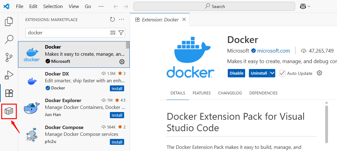 Explorateur de docker