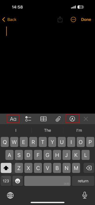 Sélection d'un moyen de saisir l'équation dans les notes mathématiques sur iPhone. 