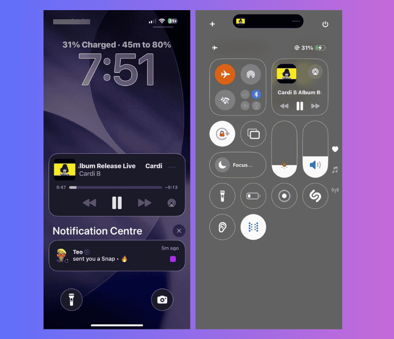 Amélioration du verre liquide de l'interface iOS26