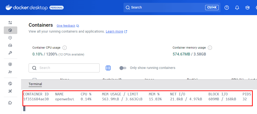 Surveiller un conteneur spécifique avec des statistiques Docker