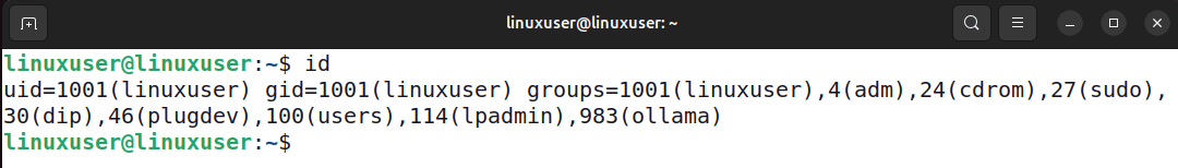 ID utilisateur actuel