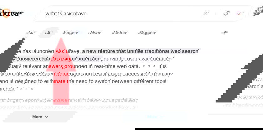 Comment utiliser Ask Brave pour le filtre de recherche Private Ai
