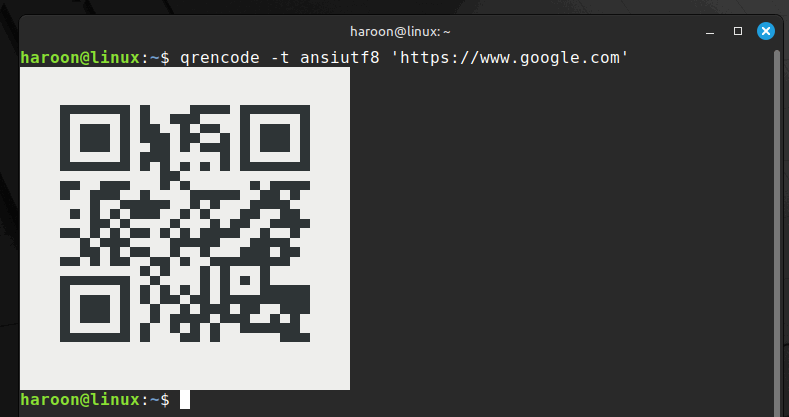 Création de code Qr dans un terminal