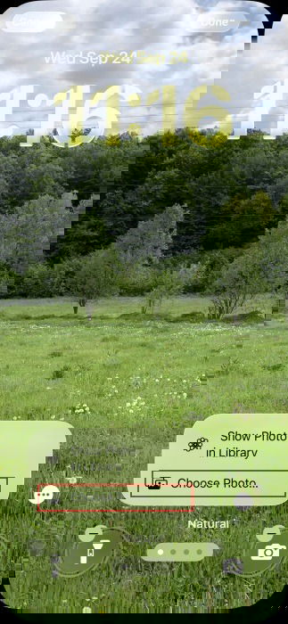 Écran de verrouillage iOS 26 Choisir une photo