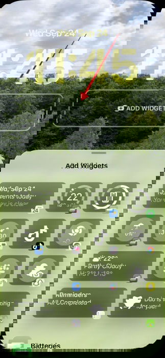 Widgets supérieurs de l’écran de verrouillage iOS 26