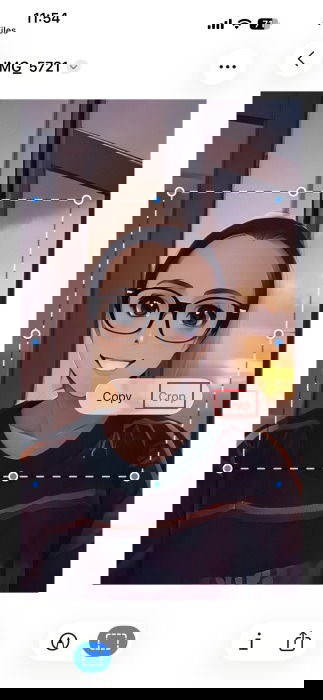 Application de prévisualisation iOS 27 iPhone Appuyez sur Recadrer