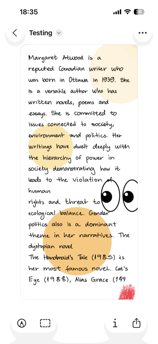 Nouvelle vue Document créée avec l’application Aperçu sur iPhone.