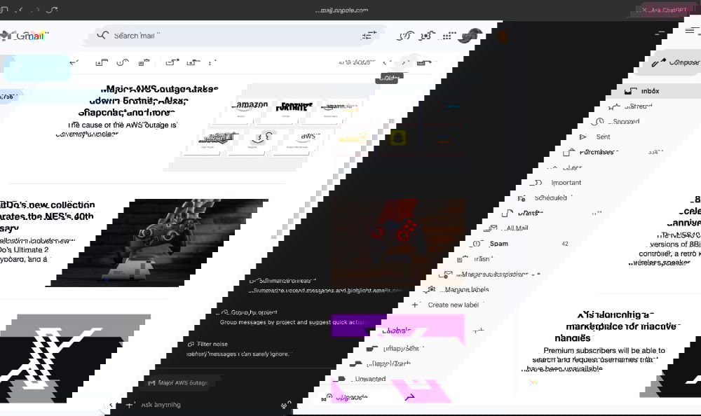 Barre latérale Atlas dans le courrier