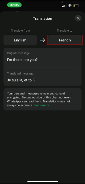 Whatsapp Traduire en français