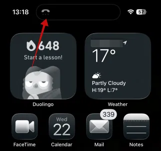 Notification pour un appel filtré sur iPhone.