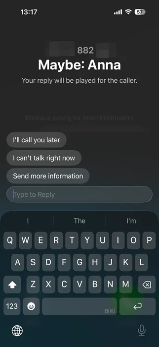 Obtenez des réponses automatiques sur iPhone pour le filtrage des appels